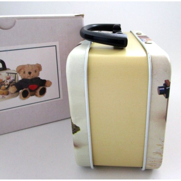 Baby Bear Plush Toy 6" in a Small Metal Suitcase/Lunch Box -MIK Korea LB-398 NIB - Picture 4 of 15